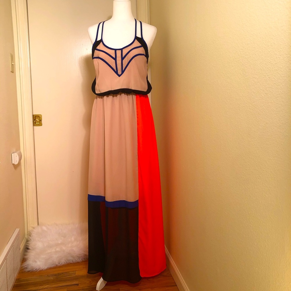Gibson&Latimer Colorblock SleevelessMaxiDress Sz.M